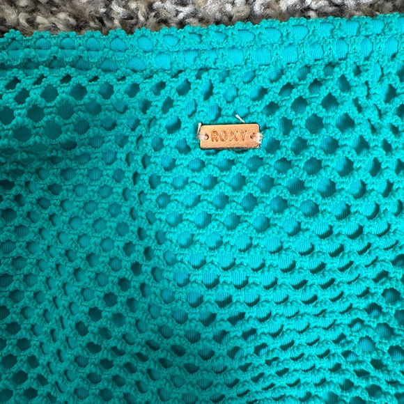 Roxy Teal Mesh Side Ties Bikini Bottoms SP - Picture 4 of 9